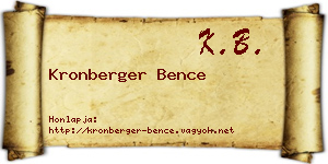 Kronberger Bence névjegykártya